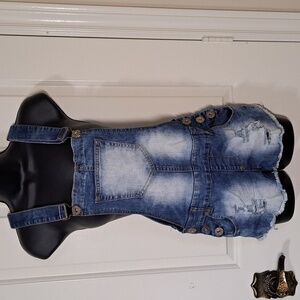 Dungaree Parisian Collection Shorts Bib  Overalls Size 7